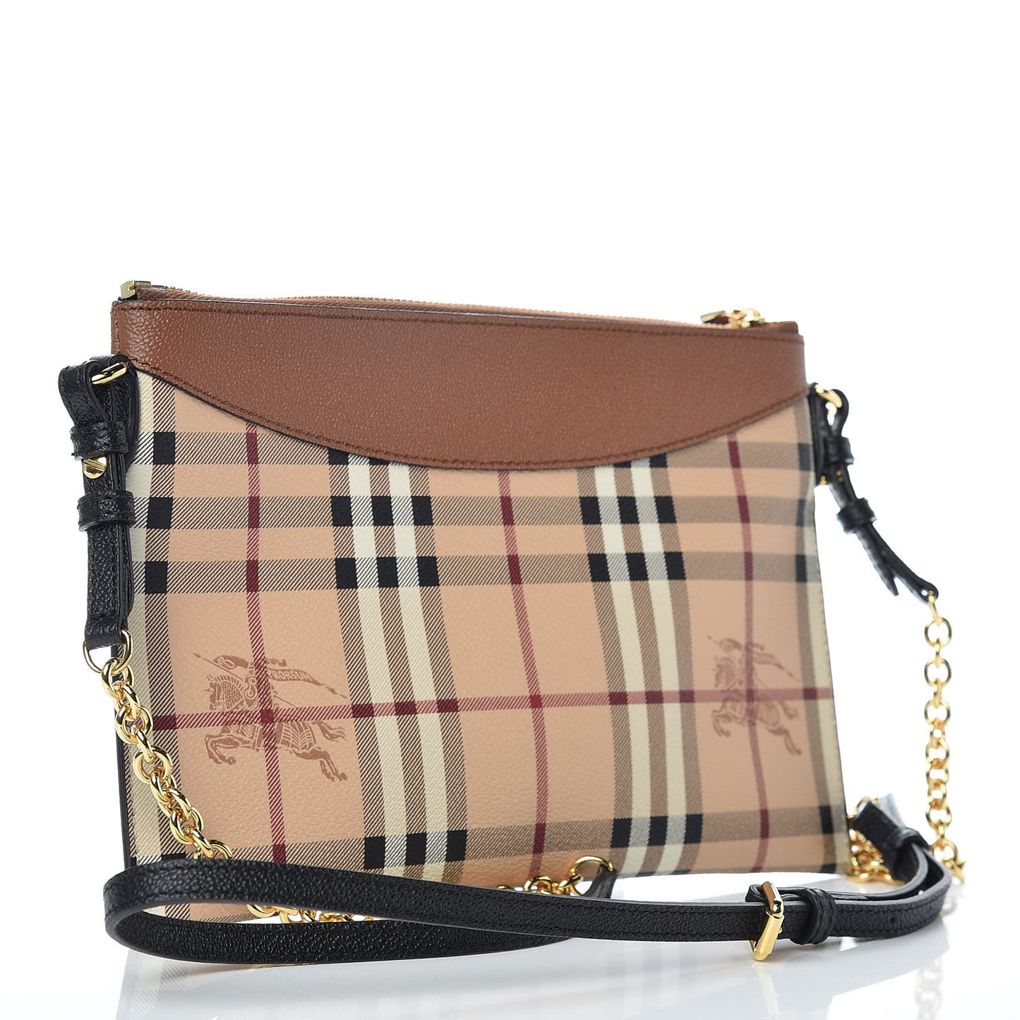 Haymarket Check Peyton Crossbody Clutch Bag Toffee