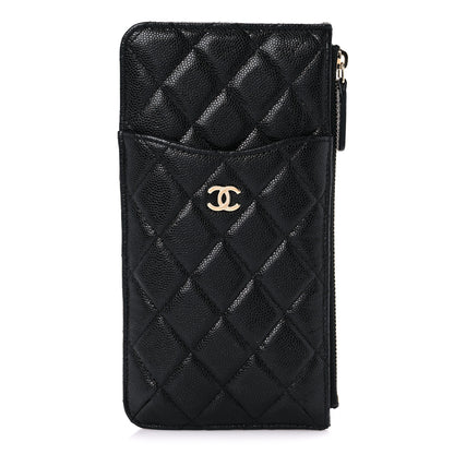 Chanel Caviar Quilted Classic Flat Wallet Pouch Black 1 of 8