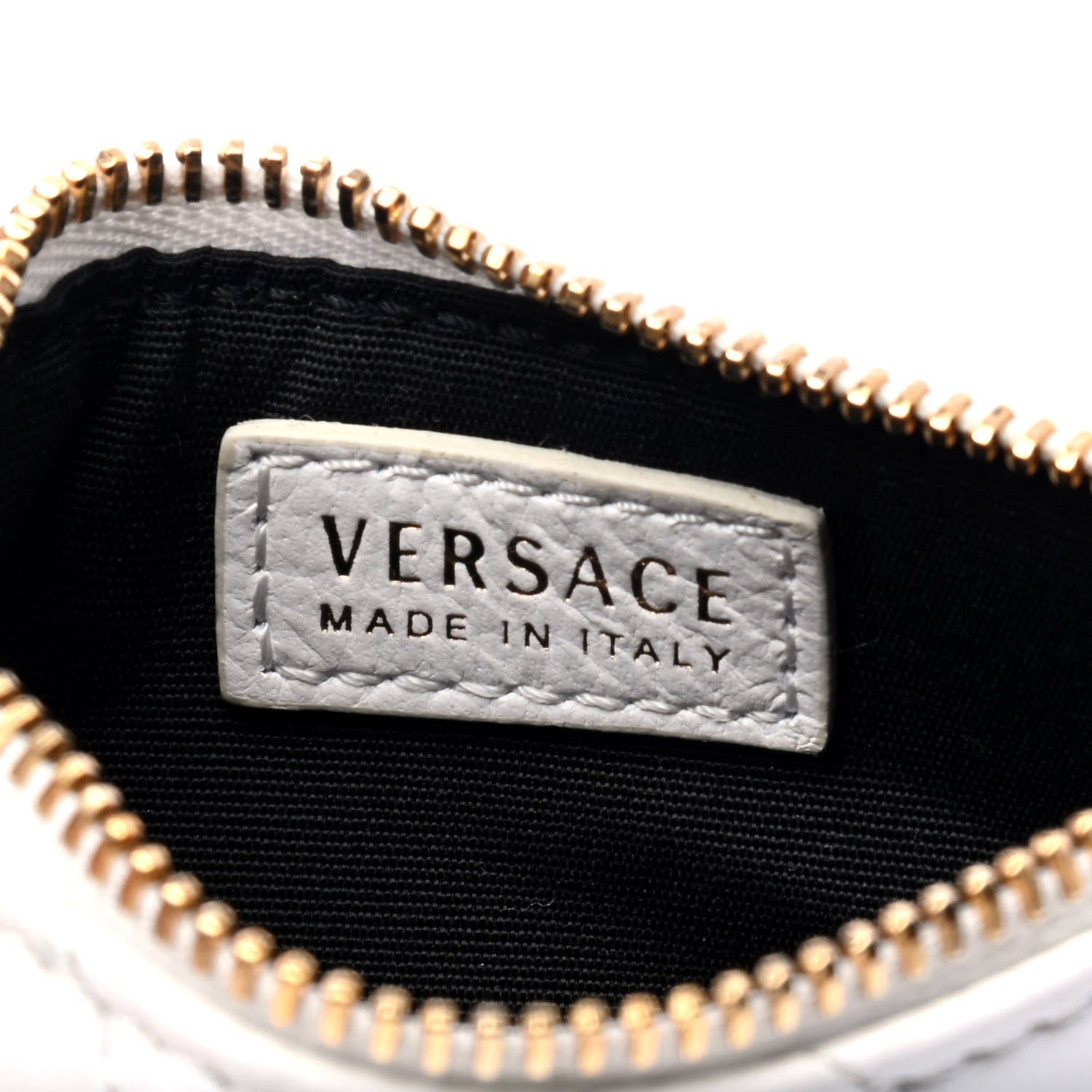 Versace Nappa Quilted Tribute Key Pouch White 4 of 5