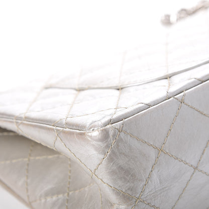 Chanel Metallic Aged Calfskin Quilted 2.55 Reissue 226 Flap Silver 15 of 17