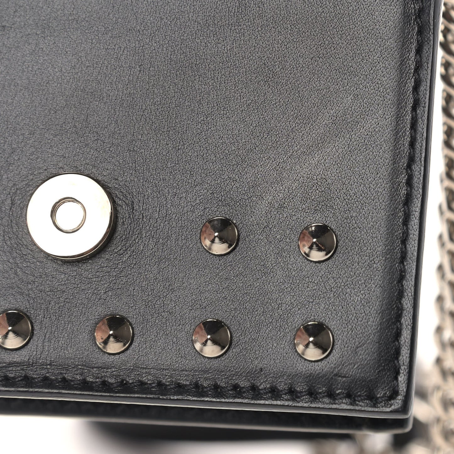 Calfskin Monogram Studded Mini Candy Crossbody Black