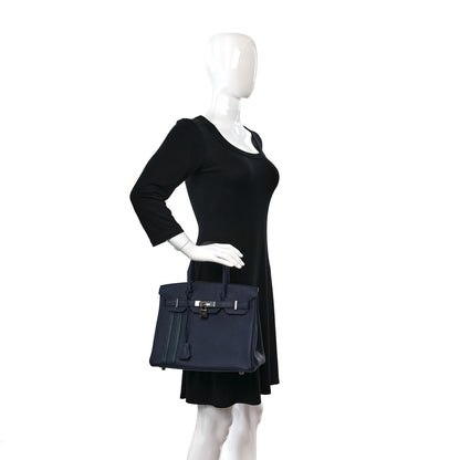 Hermes Togo Swift Officier Birkin 30 Bleu Nuit Vert Cypress 2 of 10
