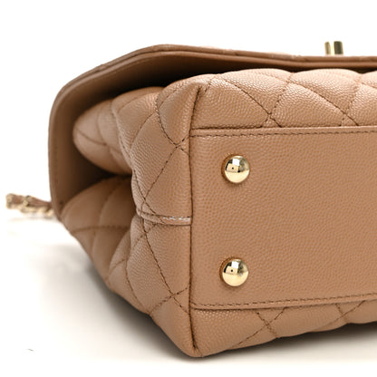 Chanel Caviar Quilted Mini Coco Handle Flap Beige 9 of 11