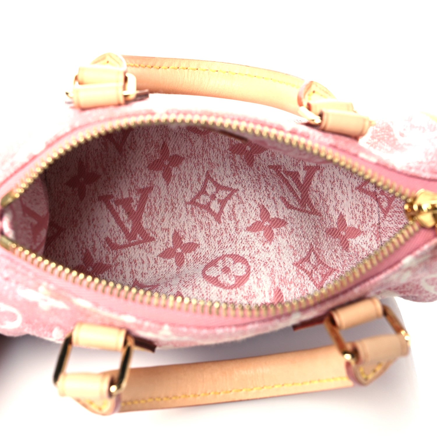 Louis Vuitton Monogram Jacquard Denim Nano Speedy Bandouliere Pink 5 of 9