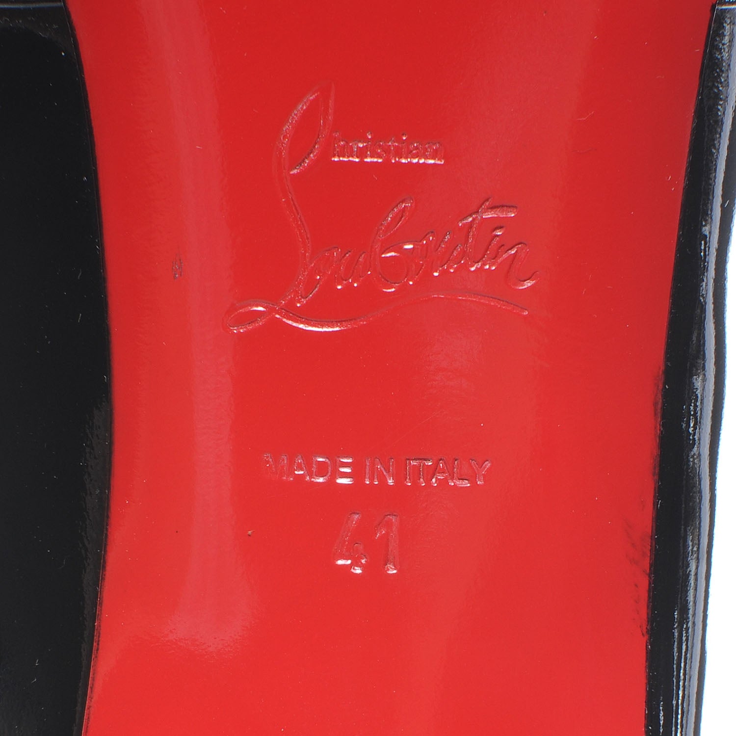 Christian Louboutin Patent Shelley 90 Pumps 41 Black Red 6 of 7