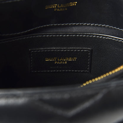 Saint Laurent Calfskin Y Quilted Monogram Small Loulou Chain Satchel Black 7 of 9