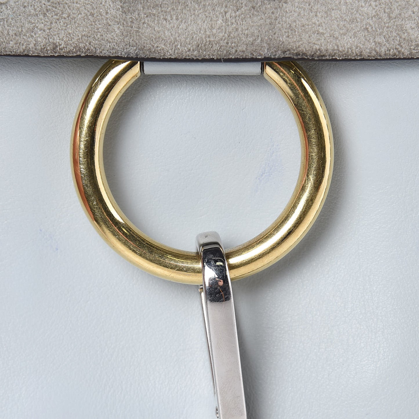 Suede Calfskin Mini Faye Bracelet Bag Airy Grey