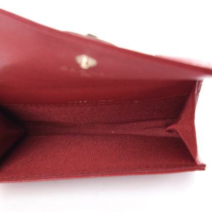 Chanel Sheepskin Quilted Vintage Mademoiselle Card Holder Red 5 of 9