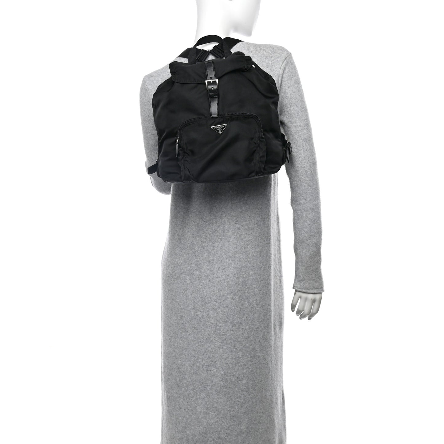 Tessuto Nylon Vela Cinch Backpack Black