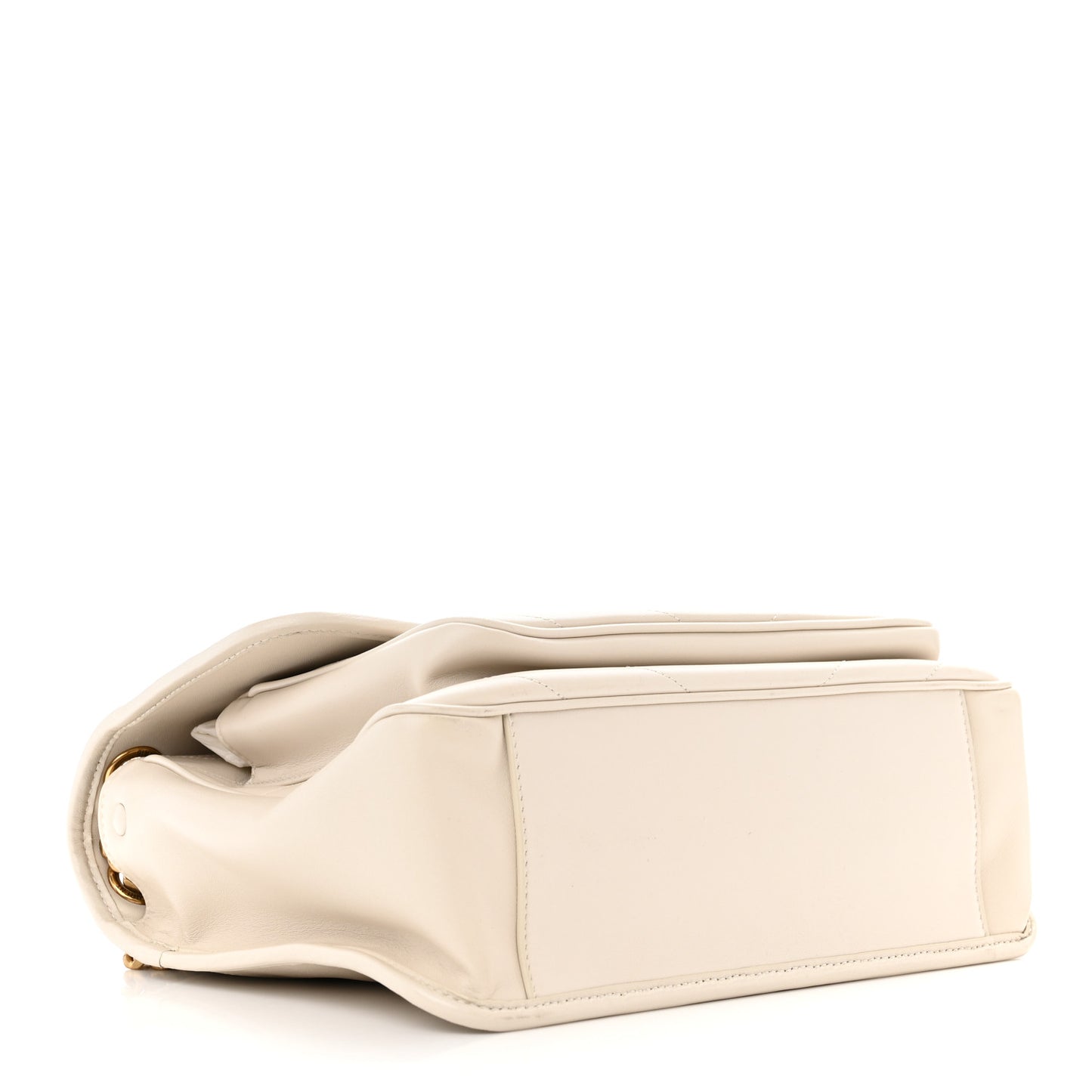 Lambskin Matelasse Monogram Medium Niki Chain Satchel Ivory