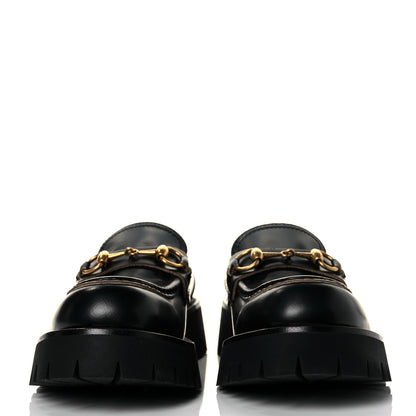 Gucci Cordovan Lux Womens Harald Horsebit 25mm Platform Loafers 37.5 Black 2 of 10