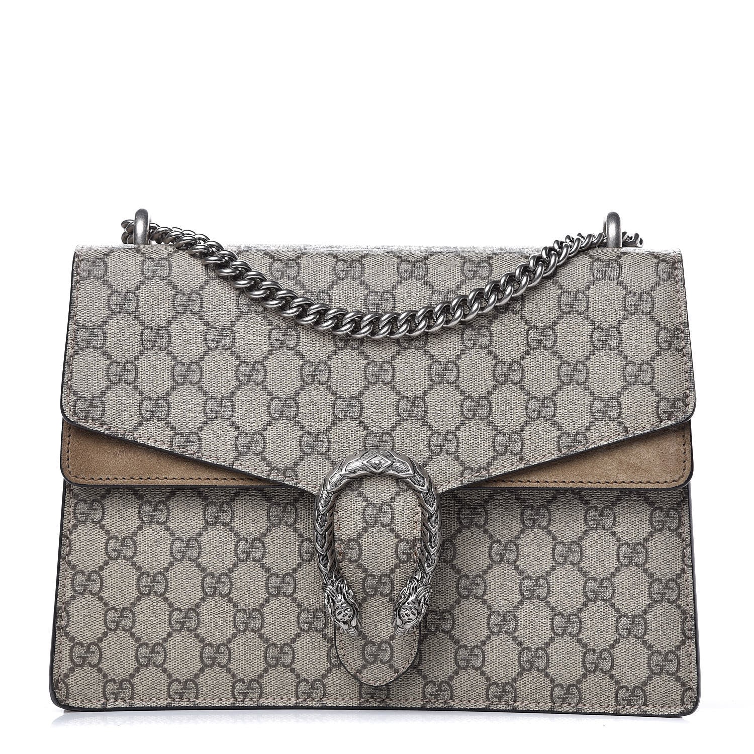 Gucci GG Supreme Monogram Medium Dionysus Shoulder Bag Taupe 1 of 9