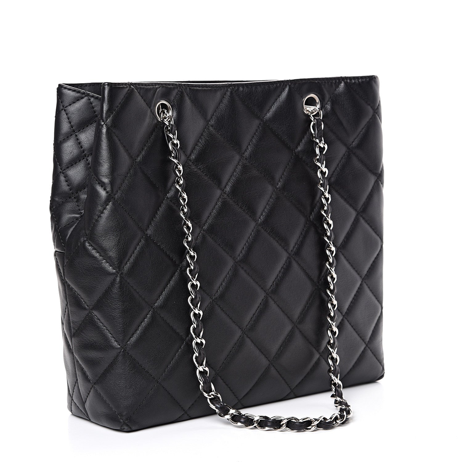 Chanel Calfskin Quilted In The Business North South Tote Black 2 of 12