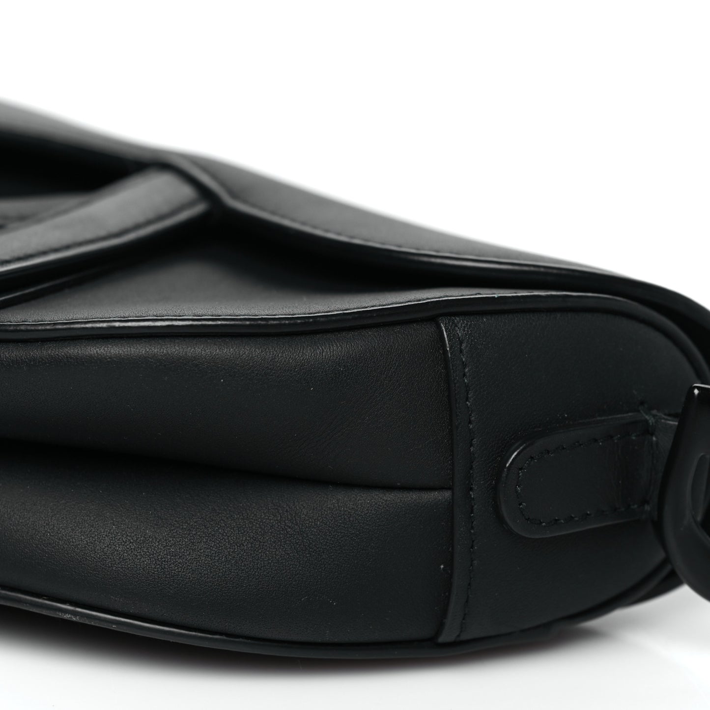 Ultra Matte Calfskin Mini Saddle Bag Black