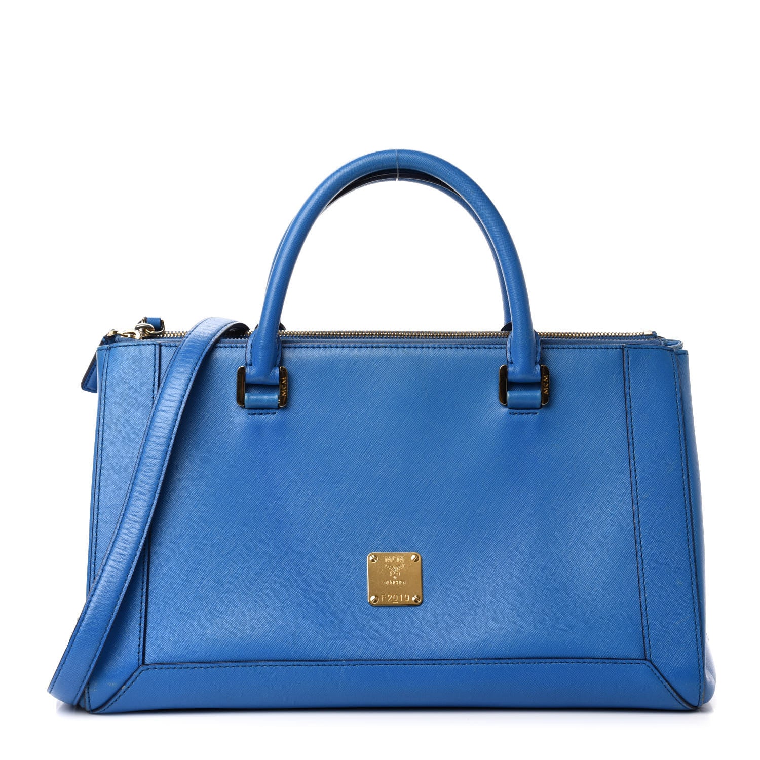MCM Saffiano Nuovo Tote Blue 1 of 14