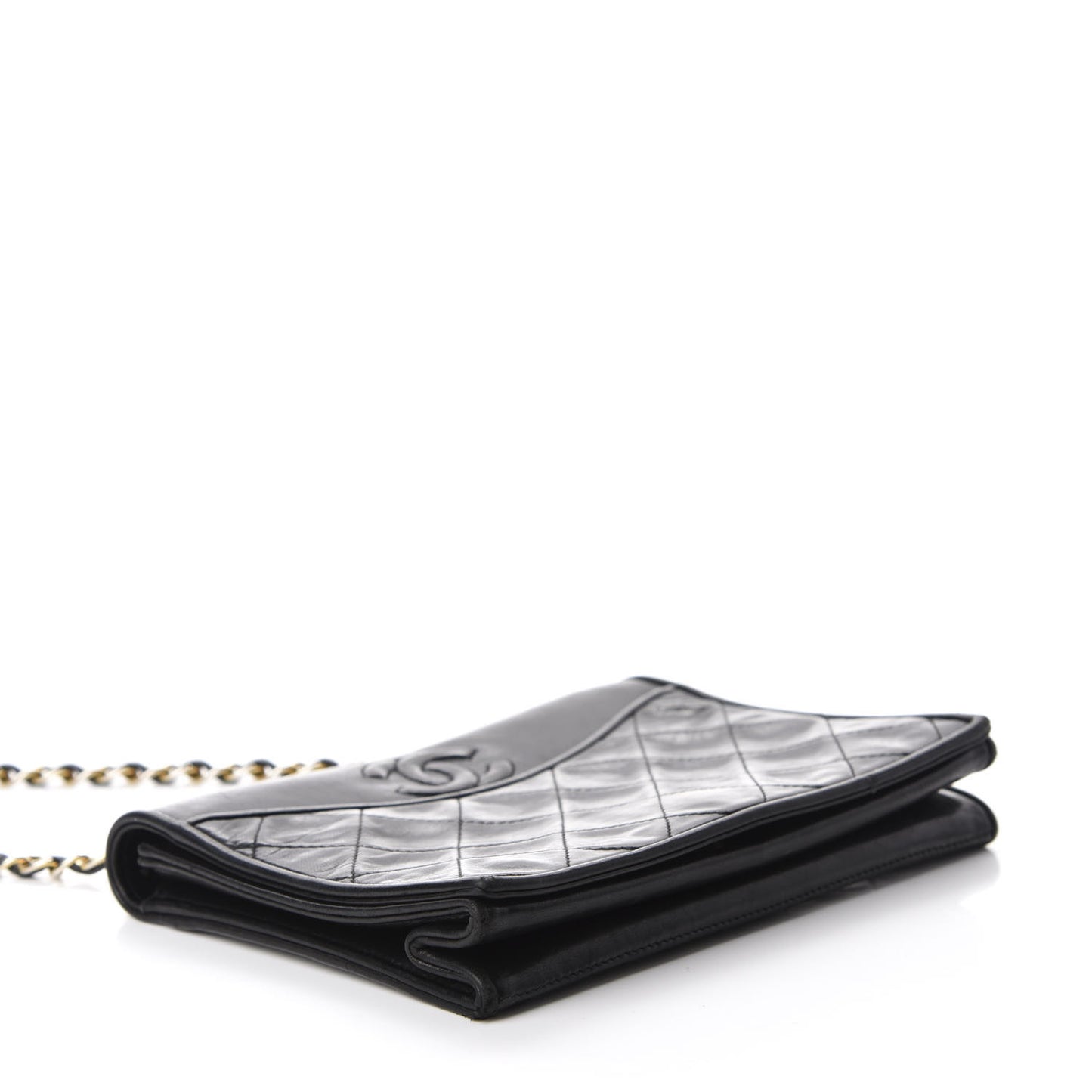 Lambskin Quilted CC Small Single Flap Black