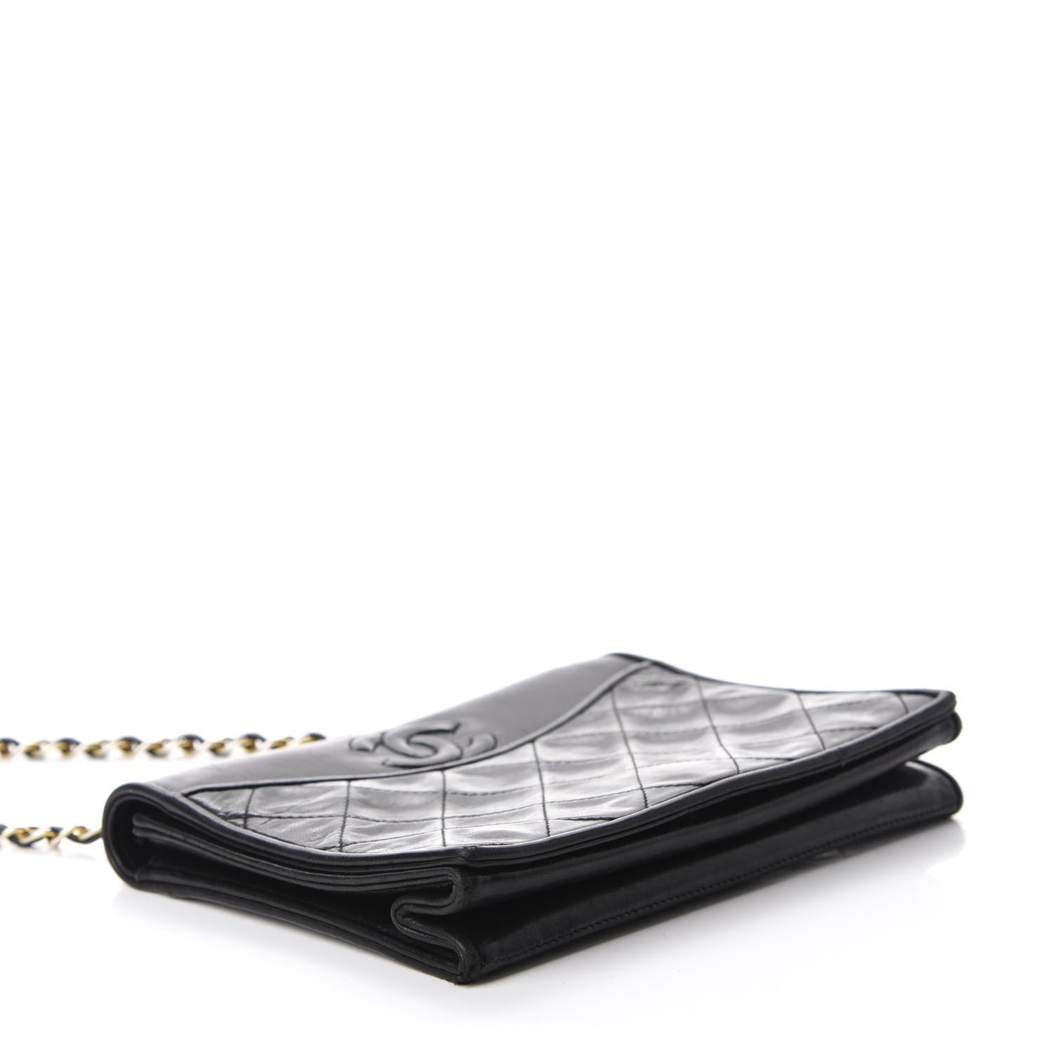 Chanel Lambskin Quilted CC Small Single Flap Black 3 of 12