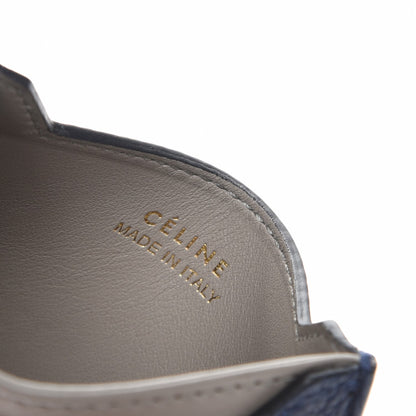 Celine Baby Drummed Calfskin Bi-Color Card Holder Marine Stone 6 of 8