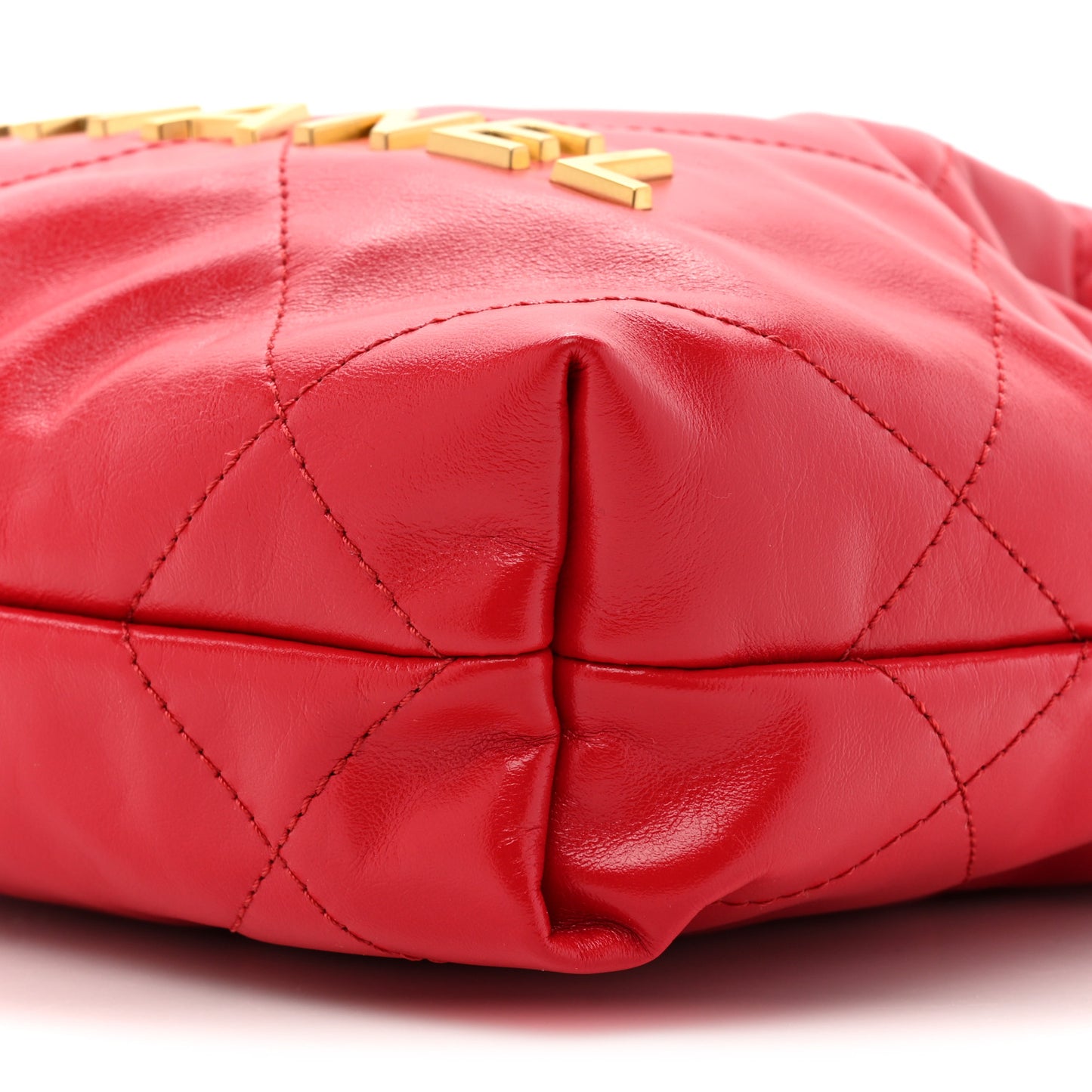 Shiny Calfskin Quilted Mini Chanel 22 Red