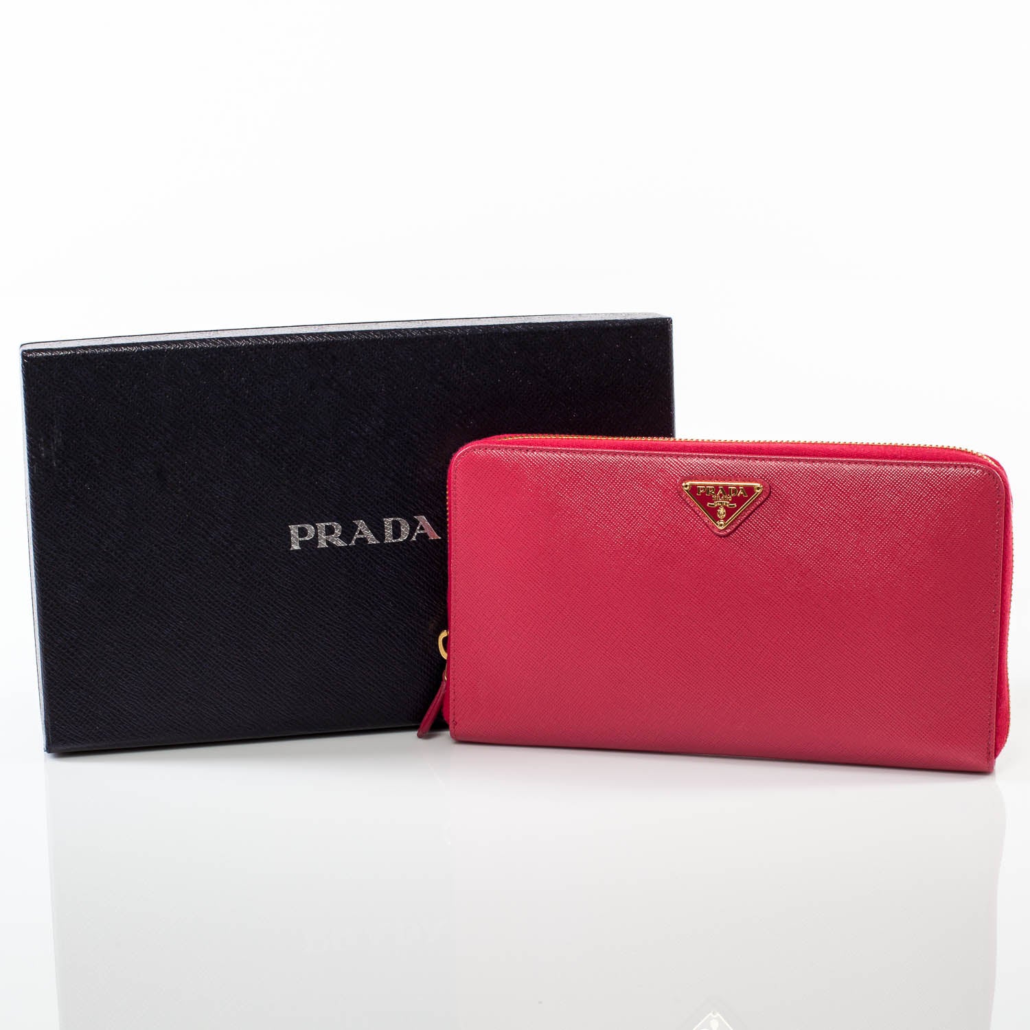Prada Saffiano Continental Wallet Ibisco 9 of 9