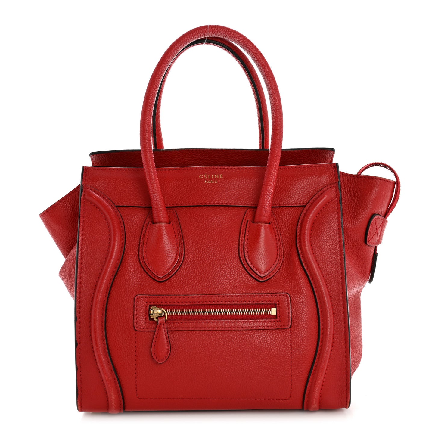 Drummed Calfskin Micro Luggage Red