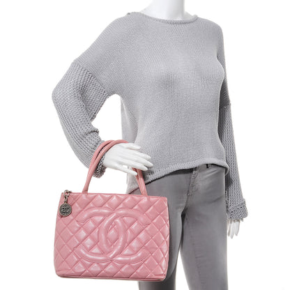 Chanel Caviar Medallion CC Tote Light Pink 2 of 12