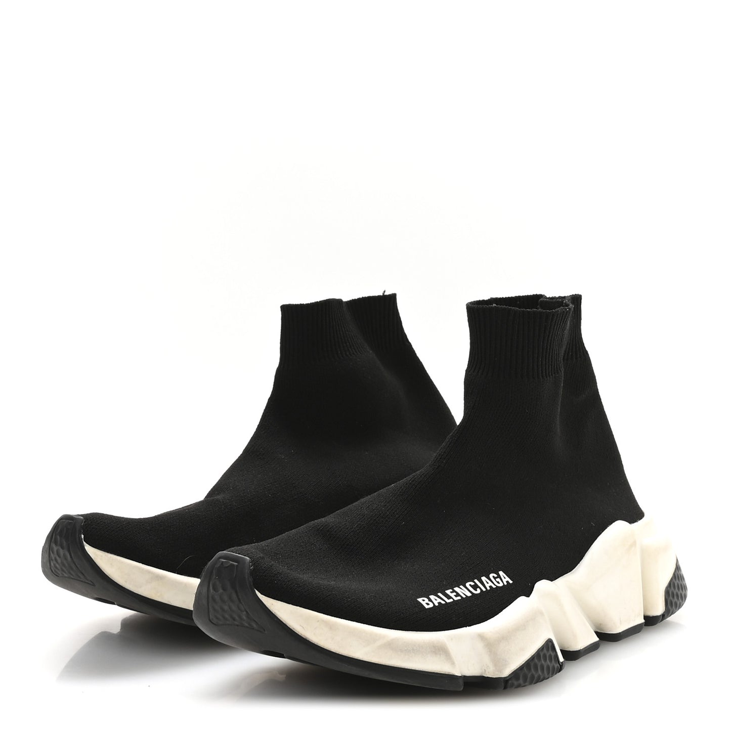 Technical 3D Recycled Knit Bi-Color Sole Womens Speed 2.0 Sneakers 37 Black White
