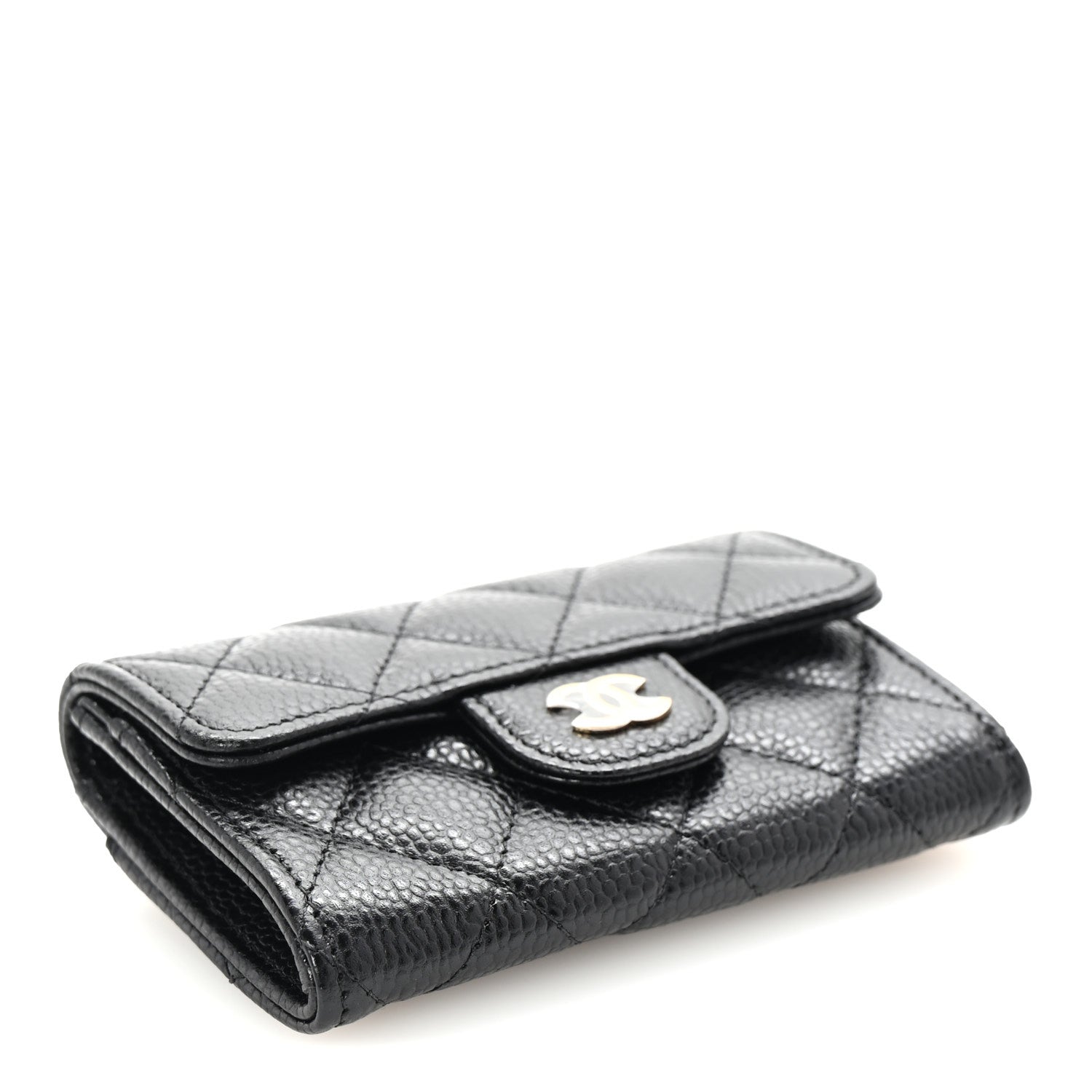 Chanel Caviar Quilted Flap Card Holder Wallet Black 4 of 9