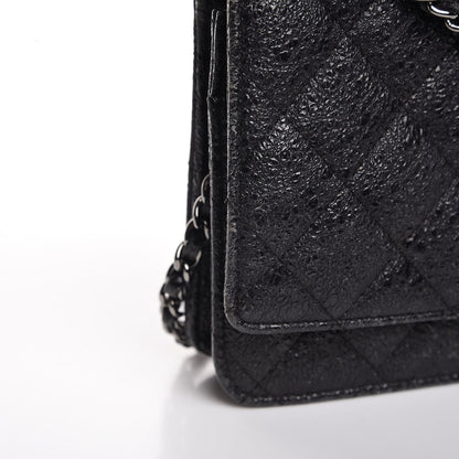 Chanel Crackled Calfskin Wallet On Chain WOC Black 8 of 10