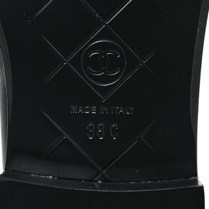 Chanel Lambskin Quilted CC Turnlock Loafers 38 Black 6 of 9