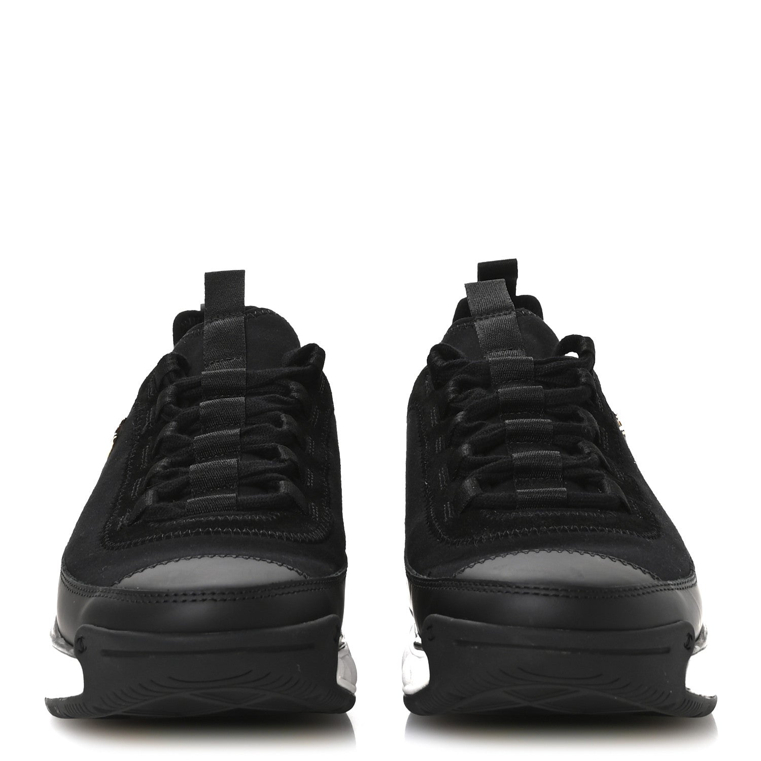Chanel Velvet Calfskin Mixed Fibers CC Sneakers 38 Black 3 of 8