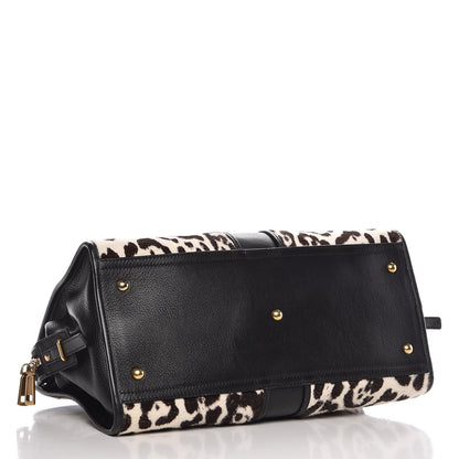 Saint Laurent Pony Hair Calfskin Leopard Print Medium Cabas Chyc Black 5 of 8
