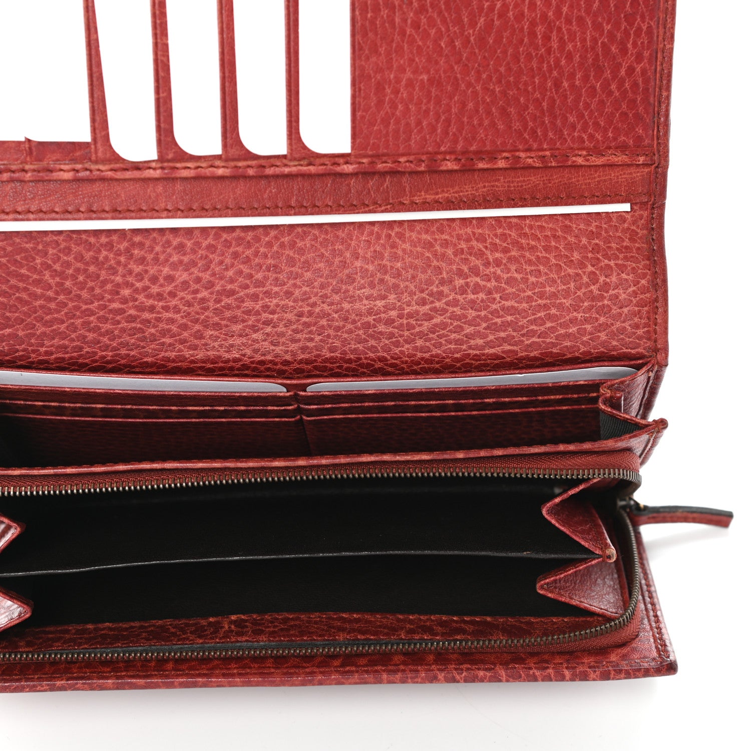 Gucci Guccissima Horsebit Continental Wallet Red 5 of 6