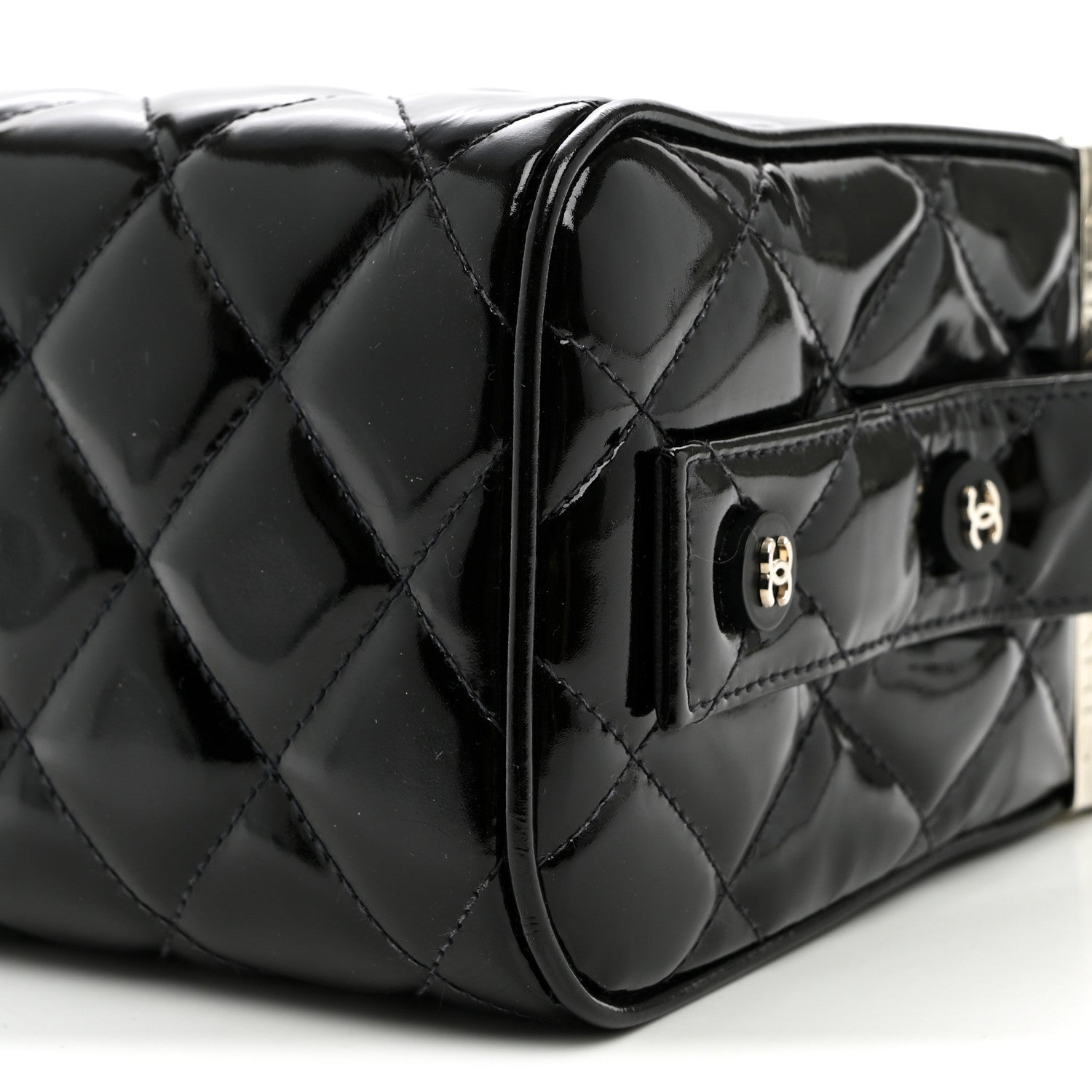 Chanel Patent Quilted Vanity Clutch Black 11 of 11
