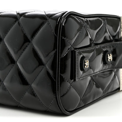 Chanel Patent Quilted Vanity Clutch Black 11 of 11