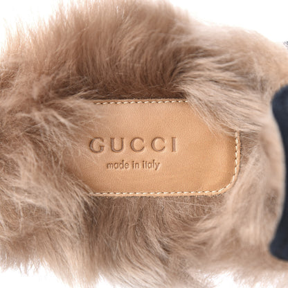 Gucci Velvet Fur Womens Princetown Slippers 37.5 Black 7 of 8