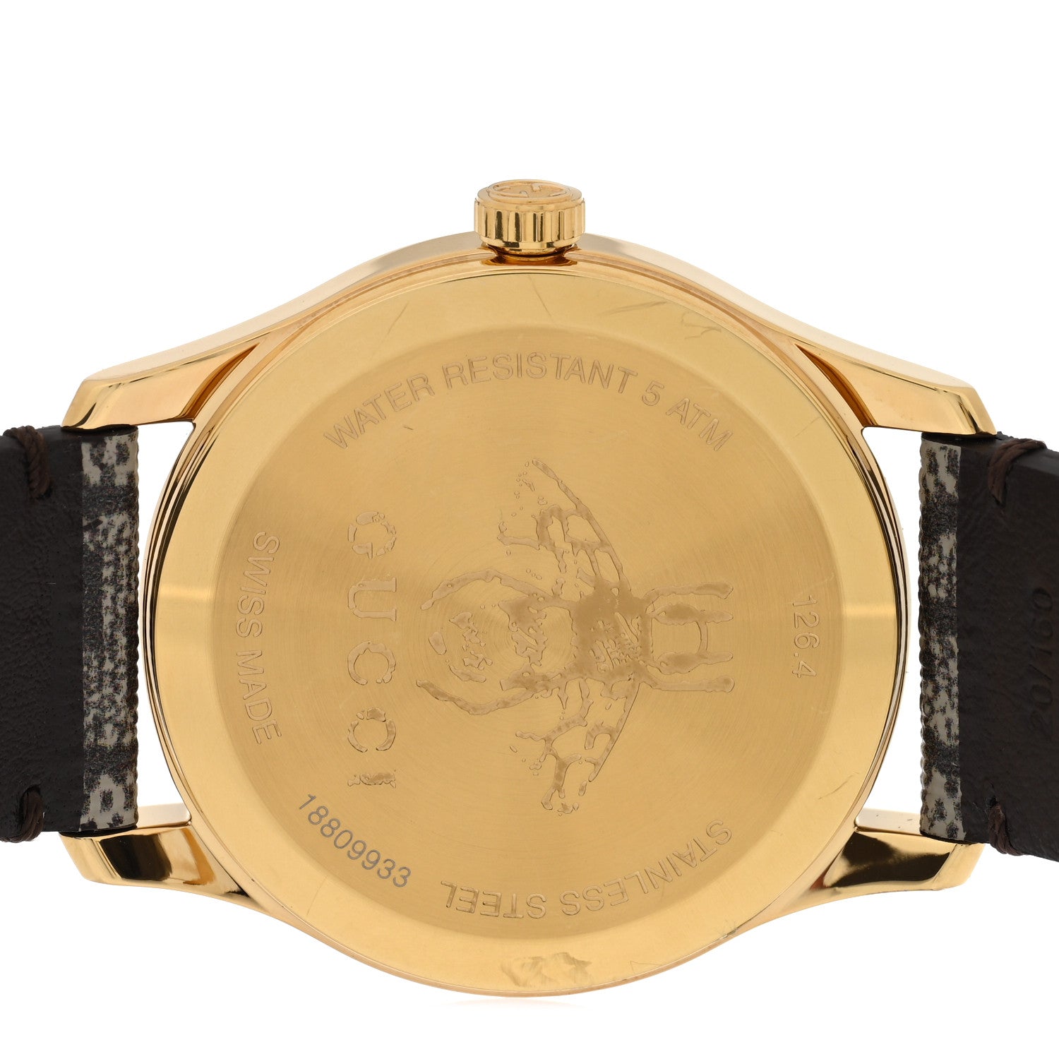 Gucci Stainless Steel Canvas 38mm G-Timeless GG Supreme Bee Quartz Watch Brown 4 of 4