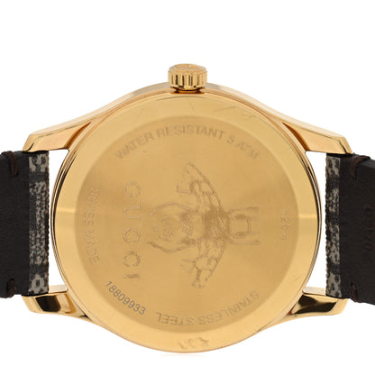 Gucci Stainless Steel Canvas 38mm G-Timeless GG Supreme Bee Quartz Watch Brown 4 of 4