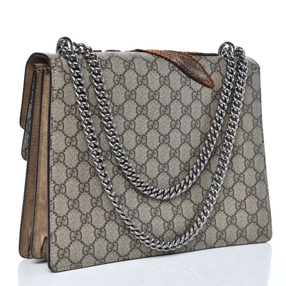 Gucci GG Supreme Monogram Bee Embroidered Medium Dionysus Shoulder Bag Taupe 3 of 13