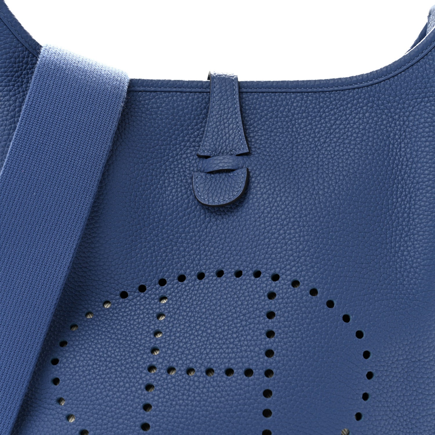 Hermes Taurillon Clemence EVELYNE III PM  Bleu Agate 7 of 10