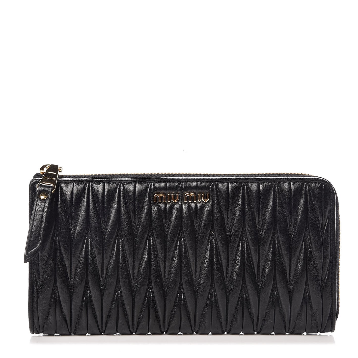Nappa Matelasse Lux Zip Around Wallet Black
