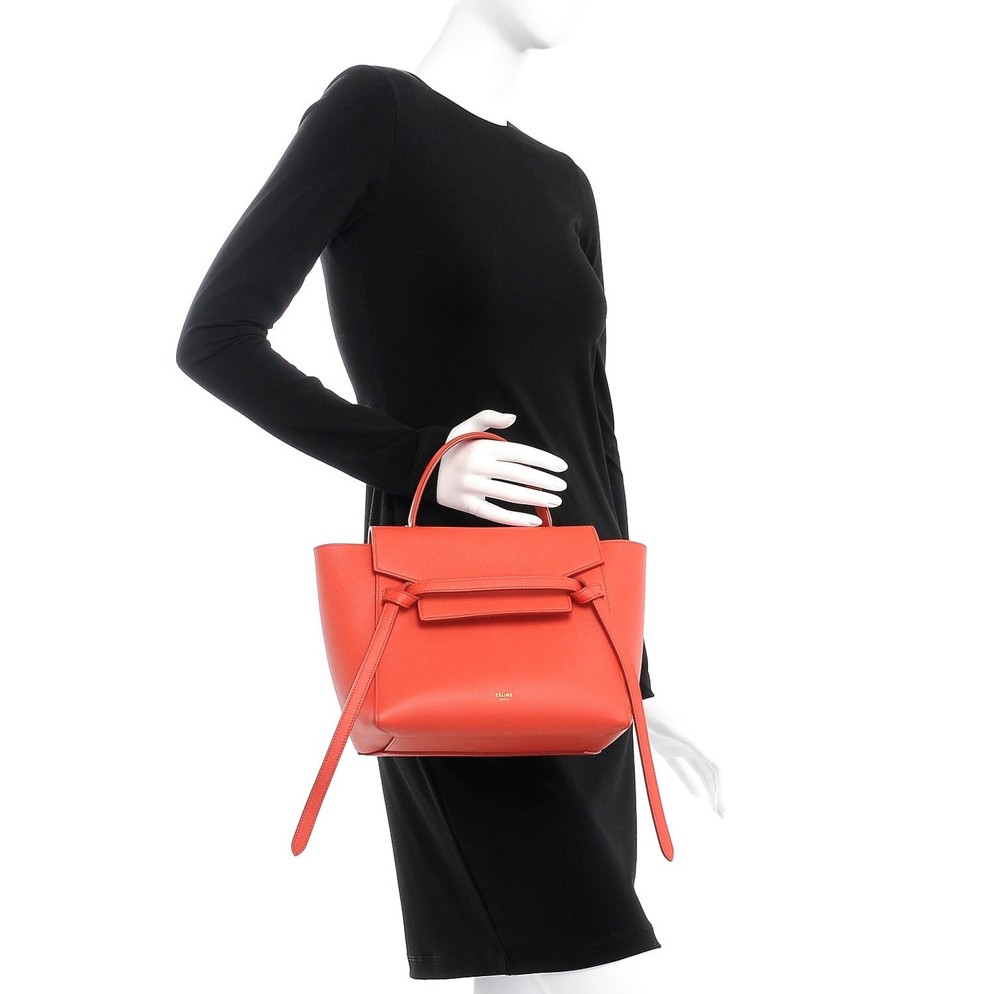 Baby Grained Calfskin Micro Belt Bag Poppy