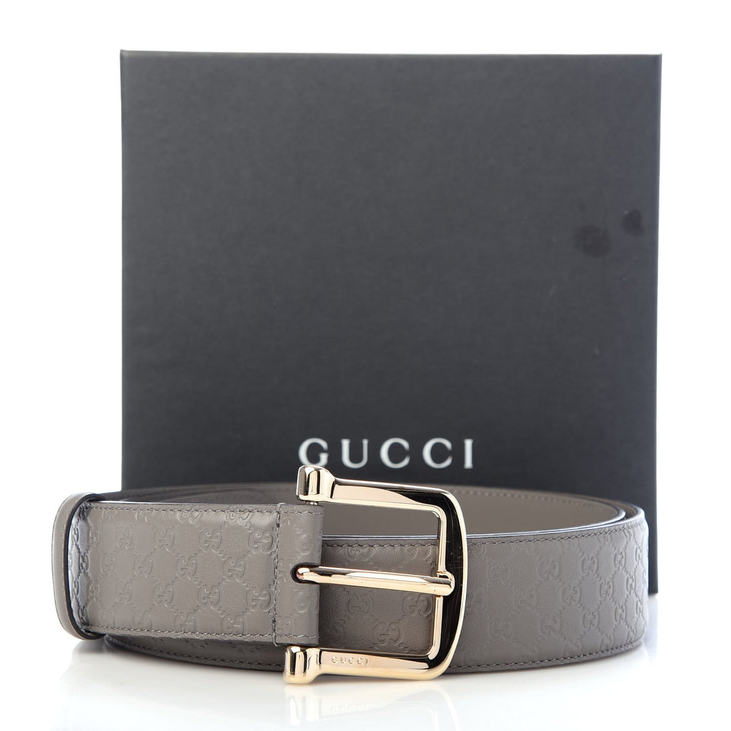 Soft Microguccissima Margaux Calfskin Belt 90 36 Loess