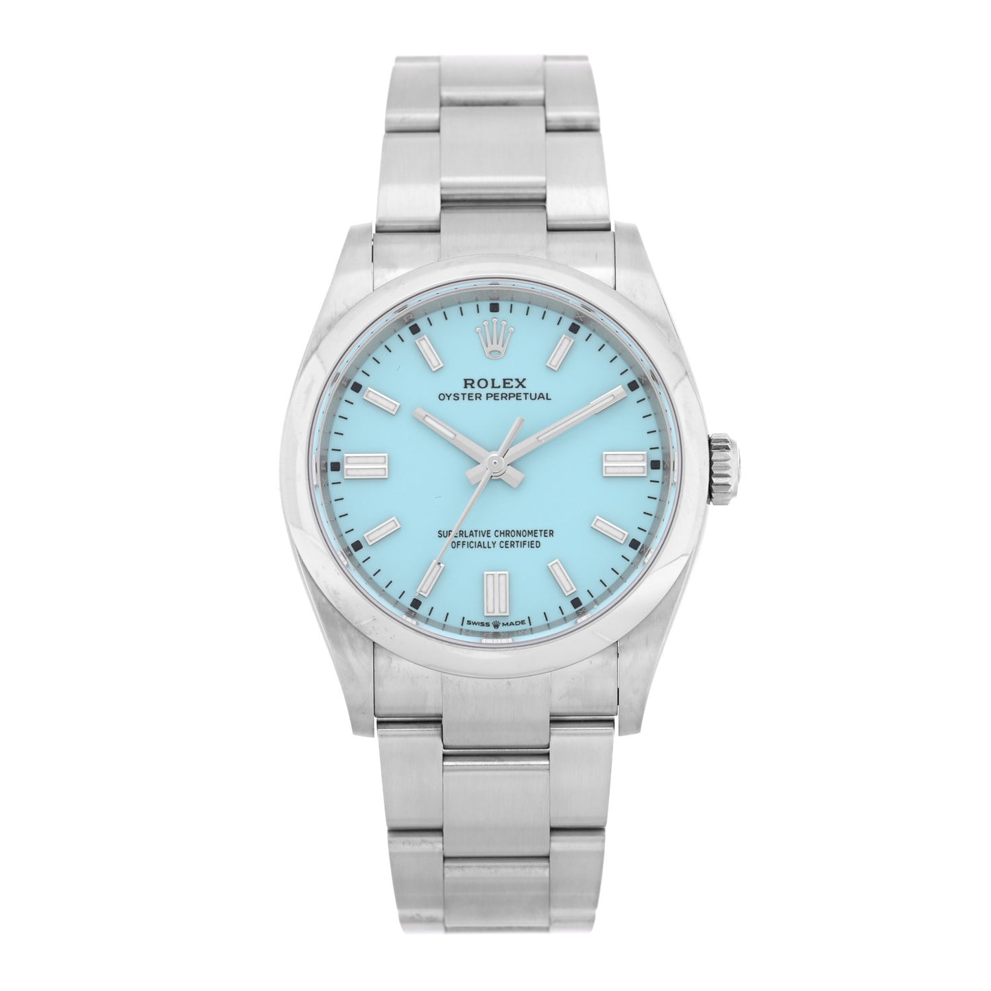 Stainless Steel 36mm Oyster Perpetual Watch Turquoise 126000