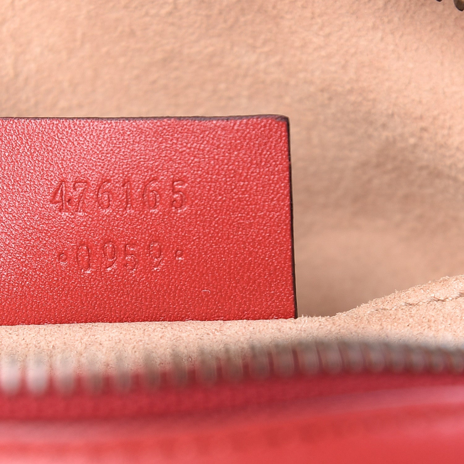 Gucci Calfskin Matelasse GG Marmont Cosmetic Case Hibiscus Red 7 of 9