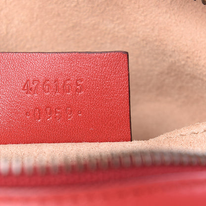 Gucci Calfskin Matelasse GG Marmont Cosmetic Case Hibiscus Red 7 of 9