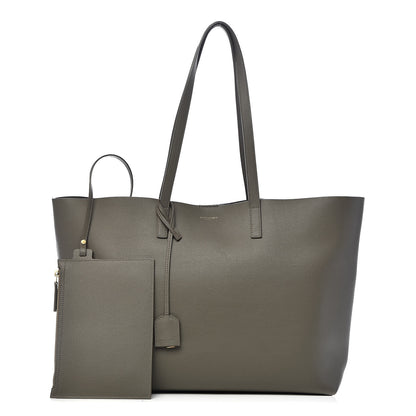 Saint Laurent Calfskin Large Shopping Tote Kaki Militaire 1 of 17