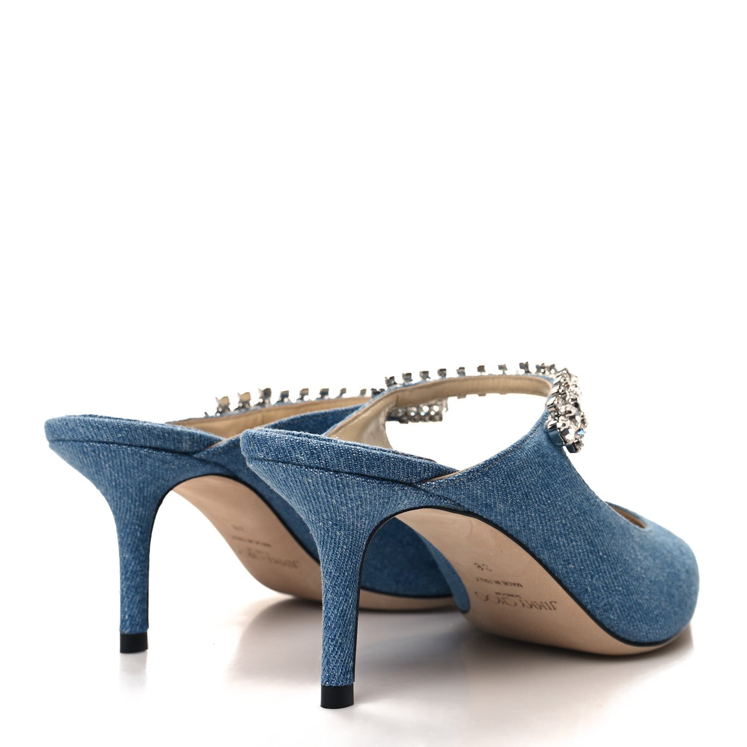 Jimmy Choo Denim Crystal Bing 65 Pumps 38 Blue 4 of 8
