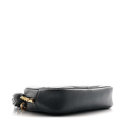 Saint Laurent Grain De Poudre Matelasse Monogram Mini Lou Camera Bag Dark Smog 4 of 10