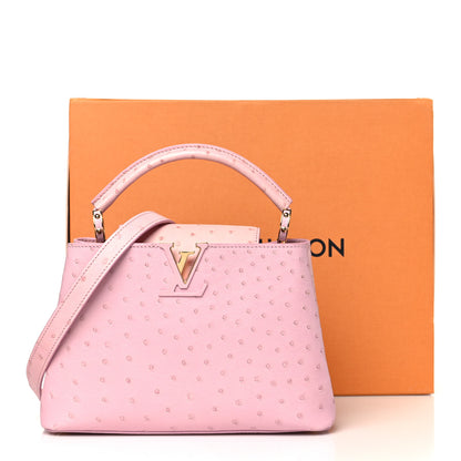 Louis Vuitton Ostrich Capucines BB Rose Calypso 10 of 10